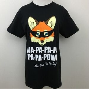 COPY 🇺🇦 Cotton Graphic Fox Tee Size Small New Without Tag Artsy Art To Wear